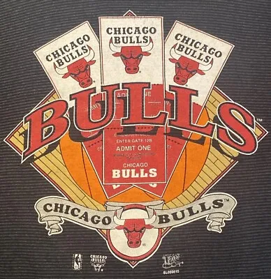 Vintage 90’s Chicago Bulls Sweatshirt  L  OFFICIAL FAN NBA Admit One Ticket Logo • $34.95