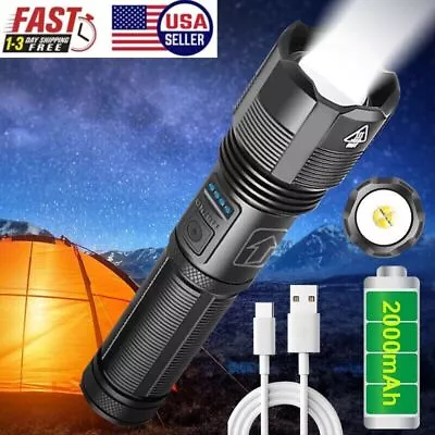 9000000 Lumens Super Bright LED Flashlight Tactical Rechargeable LED Work Lights • $15.99