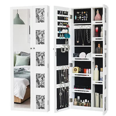 Mirror Jewelry Cabinet Free Standing Armoire Storage Organizer Free Standing • $62.34