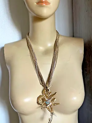 Majestic VINTAGE CHRISTIAN LACROIX NECKLACE With Turquoise Stones & Crystals • $903