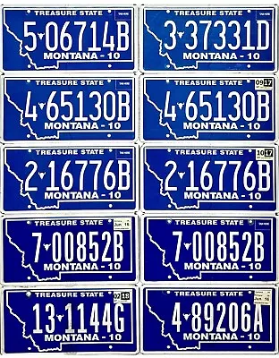 *99 CENT SALE*  2010 Base Montana Blue License Plate LOT OF 10 Plates No Reserve • $0.99