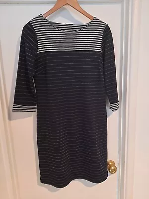 ROMAN Stretchy  Striped Dress Size 10 Sailor Nautical Casual Work • £5