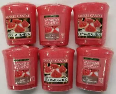 Yankee Candle Votives: JUICY WATERMELON Wax Melts Lot Of 6 Pink Wax New Fruit • $15.97