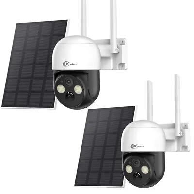 2Packs 4MP Wireless Solar Camera WiFi Solar Security Camera System IP Camera • $89.99