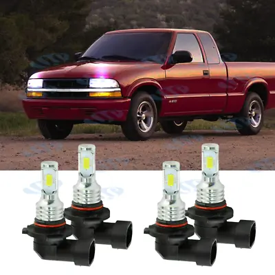 6000K Front LED Headlight Bulbs Qty 4 For Chevy S10 1994-2004 High & Low Beam • $24.05