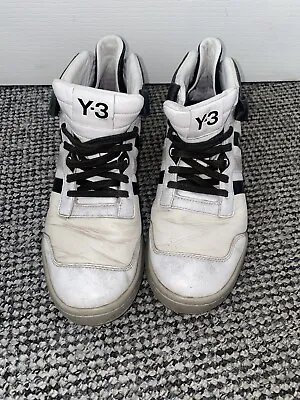 Mens Y3 Black Grey White High Top Trainers Size 9 Good Condition REDUCED • £40
