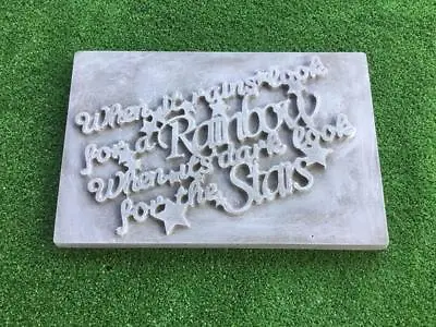 When It Rains Look For A Rainbow Plaque Sign Mould Concrete Garden Ornament Mold • $41.99