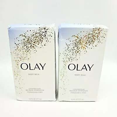 $14.36 • Buy 2X Olay Body Milk 48-Hour Lightweight Fragrance Free 6oz Each Box