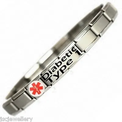 Italian Charm DIABETIC TYPE 1 MEDICAL ALERT BRACELET - Adjustable • £12.70