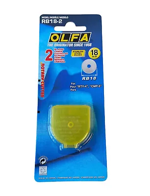 Olfa RB18-2 Replacement 18mm Rotary Cutter Blade RB18-2 : Pack Of 2 Genuine Olfa • £6.75