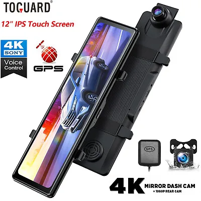 $179.99 • Buy 12  Touch FHD 4K GPS Dual Lens Car DVR Reversing Camera Video Dash Cam Recorder