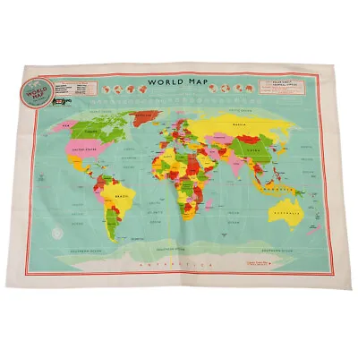£5.95 • Buy Rex London WORLD MAP TEA TOWEL