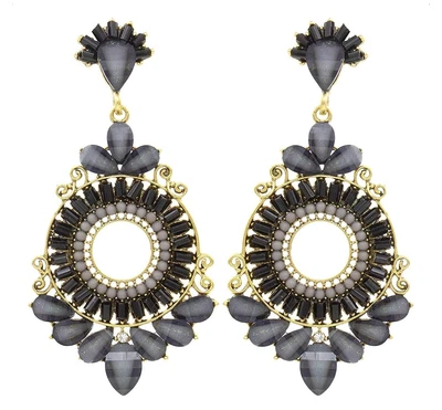 $29.25 • Buy Indian Ethnic Gold Plated Oxidised Alloy Jhumki Earrings Set For Women