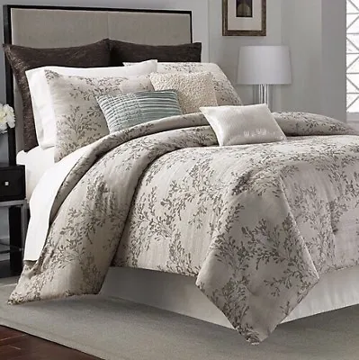 New MANOR HILL SERENADE 1 EURO PILLOW SHAM WOVEN STRIE TEXTURE BROWN • $23.99