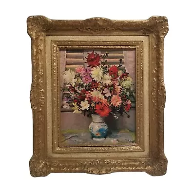 Artist Marcel Dyf Painting Print Flowers Floral Ornate Plastic Frame Still Life • $44.94