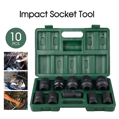10Pcs 3/4'' Drive Deep Impact Socket Tool Set 80mm Length Tool Set 22-41mm • $48.79