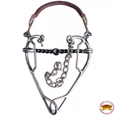 77CN Hilason Western Horse 5  Twisted Wire Mouth Stainless Steel Hackamore Gag • $38.95