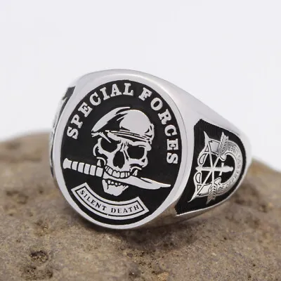  Vintage Army Special Forces Green Berets Military 925 Sterling Silver Ring • $79.99