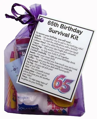 £6.95 • Buy 65th Birthday Survival Kit Gift  Novelty 65th Gift, Fun 65th Gift, Retirement