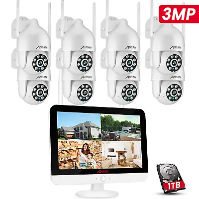 ANRAN Security Camera System 5MP 3MP Home Outdoor Wireless WIFI 1TB 4Xzoom PTZ • $259.99