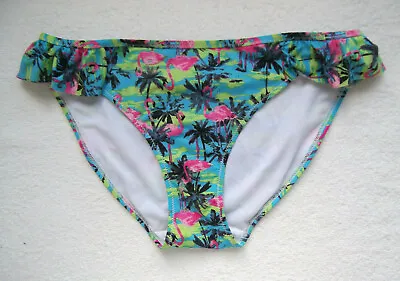 Marie Meili  Size 14 Frill Leg Print  Bikini Bottoms Turquoise Mix • £7.50