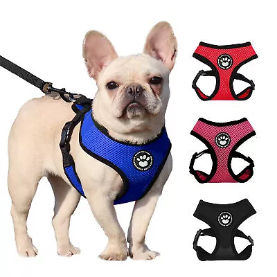 Dog Cat Puppy Non Pull Harness Soft Fabric Vest & Clip Waterproof Dog Harness • £7.99