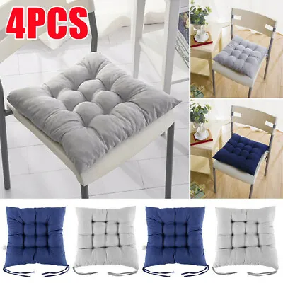 4 X Chair Seat Garden Pads Furniture Dining Patio Outdoor Tie On Cushions Thick • £9.59