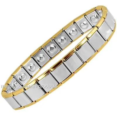 Mens Expanding Stainless Steel Magnetic Health Bracelet Arthritis Pain Relief 29 • £23.99