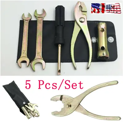 Motorcycle Tool Kit Pliers Wrench Spark Plug Socket Spanner Screwdriver Remover  • $15.97