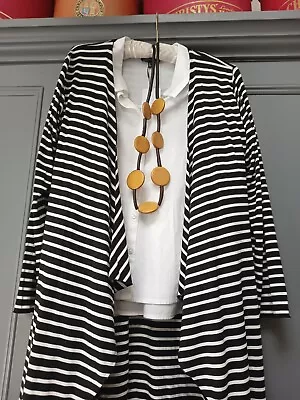 Masai Stripe Open Fronted Long Cardi Size M/L • £2.20