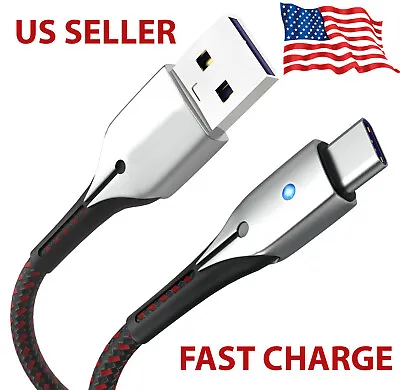 USB C Cable FAST Charger Charging Type C Cord With LED Light For Samsung Galaxy • $9.47