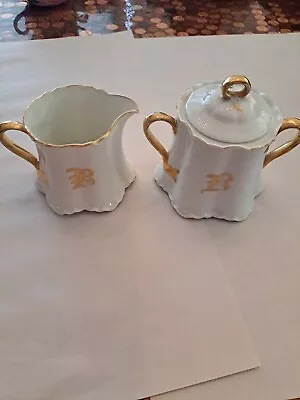 Habsburg China Austria Sugar & Creamer White/gold 1230/3 • $25