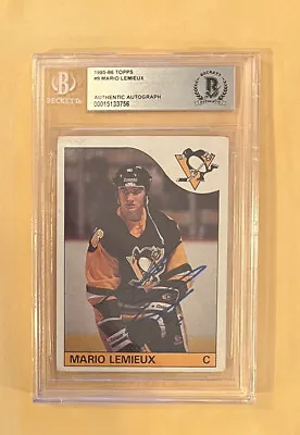 1985-86 Topps MARIO LEMIEUX SIGNED Auto ROOKIE CARD BAS BECKETT AUTHENTICATED • $999.99