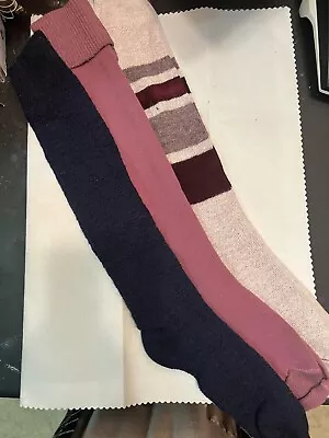 Vintage Women's Ladies Girls Three Pack Of Knee High Socks Lot 26 • $10.99