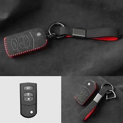 Full Suede Covered Key Fob Remote Protector Holder Cover Case For Mazda A • $39.98