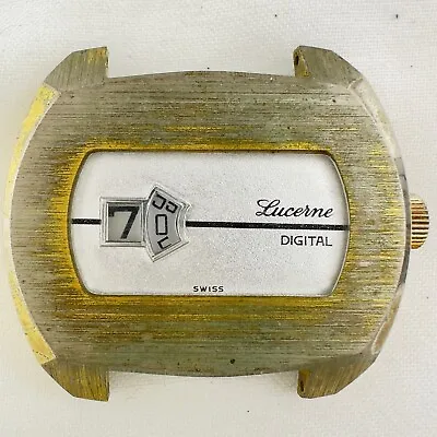 Vintage Lucerne Jump Hour / Digital Men's Mechanical Wristwatch BF 582 Swiss • $50