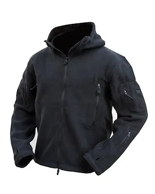 Men's Kombat UK Recon Hoodie Tactical Fleece Hoodie Full Zip Black CLEARANCE • £29.99