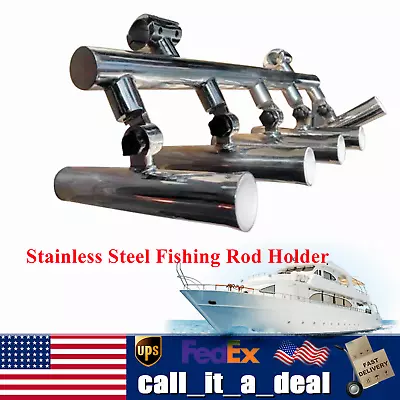 Boat Fishing Rod Holder 5 Tube On 1''-1-1/4'' Stainless Steel Inserted  • $109.01