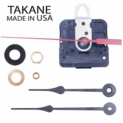 Made In USA Takane Quartz Battery Clock Movement Kit With Hands Multiple Sizes • $13.95