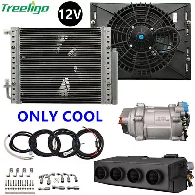 12V Air Conditioner Underdash Kits Electric Compressor Evaporator Hoses Fittings • $1097.99