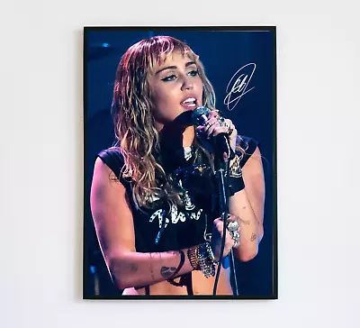 Miley Cyrus Singer Plastic Hearts Signed Poster Autograph Print A5 A4  • £5