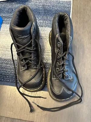 90s Dr Martens Ankle Boots Sz 8 Black Leather Oxford Daisy Docs 12278 Chunky VTG • $75