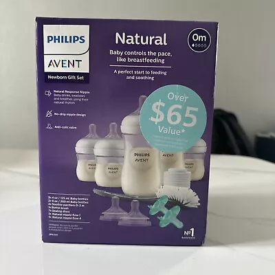 New Philips Avent Natural Newborn Baby Gift Set SCD838/02 Bottles Pacifier • $34