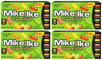 4x Mike & Ike Original Fruits Minis Chewy Assorted Fruit Flavored Candy 22g • $8.40