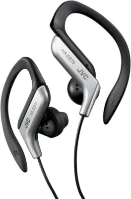 £11.99 • Buy JVC HA-EB75 In-Ear Silver Sweat Resistant Sports Headphones With Adjustable Clip