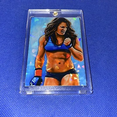 MIESHA TATE CUSTOM UFC ACEO HOLOGRAPHIC PRIZM TRADING CARD In Sparkle Case • $16.99