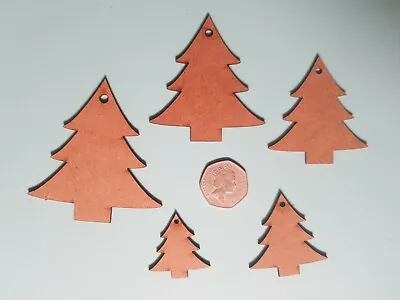 Wood MDF Christmas BAUBLES (TREE) Craft Shapes Blanks Decoration 5 SIZES • £3.99