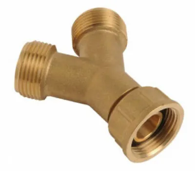 Washing Machine Brass 3/4  Y Piece Adaptor Splitter Jointer Connector - Plumbing • £6.50