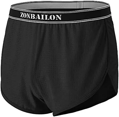 BIATWOWR Mens Boxer Shorts With Wide Waistband Low Waistband Tagless Side Split • $15.33