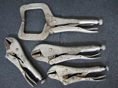 Vintage Petersen Vise Grip 7R 10R 11R Straight Jaw Locking Pliers Dewitt USA • $44.95